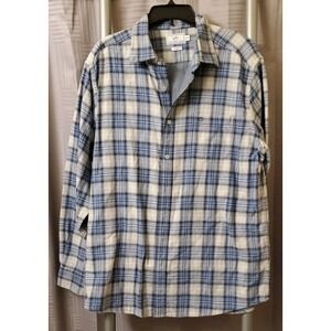 Southern Tide Shirt Mens‎ Blue White Plaid Flannel Classic Fit Preppy Cotton XL